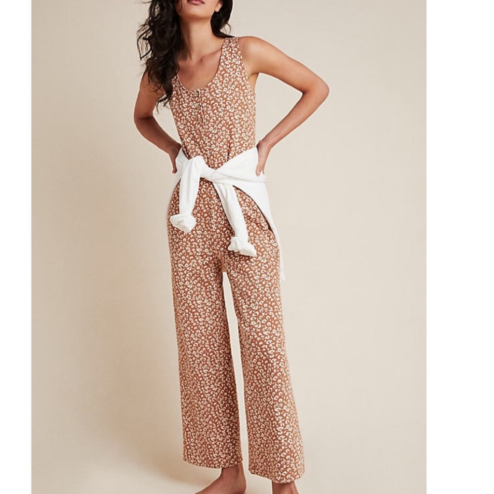 Anthropologie Leopard jumpsuit L